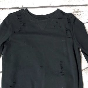 Kendall & Kylie Distressed black sweatshirt